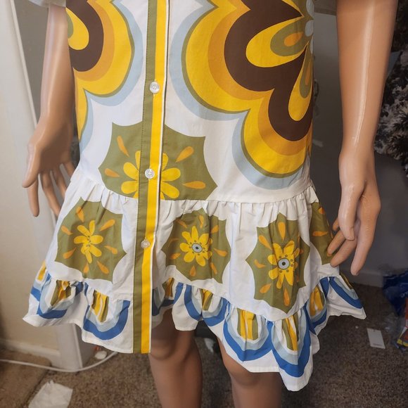 Double J Choux Dress Ciccio in Cotton Popeline NWT Dark Mustard Med - Picture 12 of 12